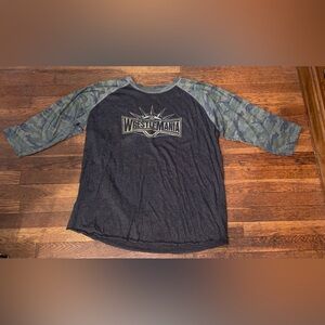 WWE Wrestlemania Camo 3/4 Sleeve Shirt Men’s XXL